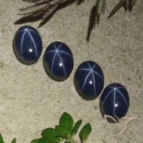 4.57 ct natürliche tiefblau Sternsaphir-Edelsteine, Oval, Lichtundurchlässig