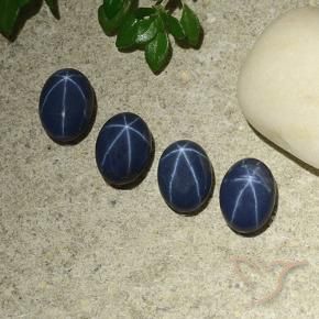 4.27 ct natürliche tiefblau Sternsaphir-Edelsteine, Oval, Lichtundurchlässig