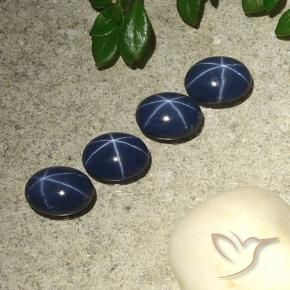 3.91 ct natürliche tiefblau Sternsaphir-Edelsteine, Oval, Lichtundurchlässig