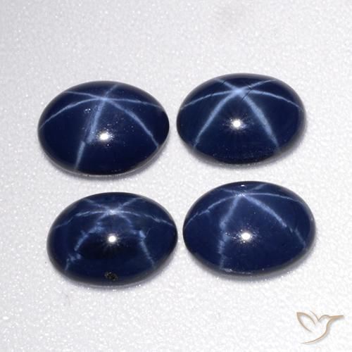 3,49 ct natürliche blauer Stern-Saphir-Edelsteine, Oval Schliff, Lichtundurchlässig