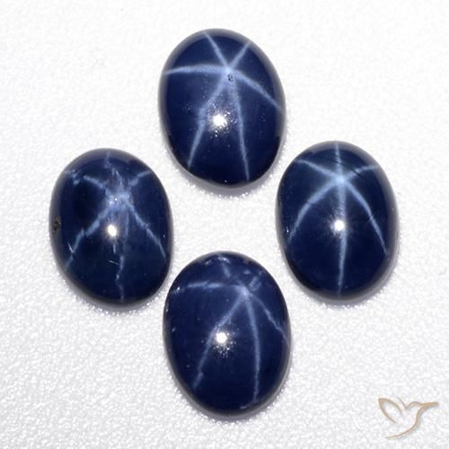 3,49 ct natürliche blauer Stern-Saphir-Edelsteine, Oval Schliff, Lichtundurchlässig