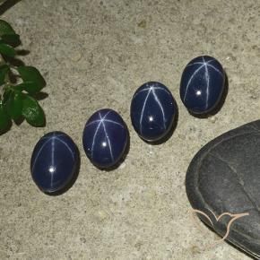 4.72 ct natürliche dunkelblau Sternsaphir-Edelsteine, Oval, Lichtundurchlässig