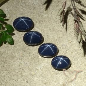 4.58 ct natürliche tiefblau Sternsaphir-Edelsteine, Oval, Lichtundurchlässig