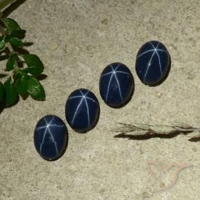 3.34 ct natürliche Tiefes Marineblau Sternsaphir-Edelsteine, Oval, Lichtundurchlässig