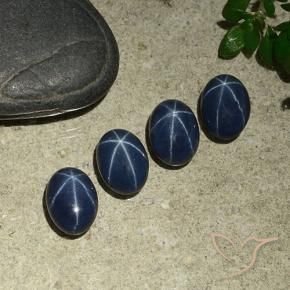 4.54 ct natürliche Tiefes Marineblau Sternsaphir-Edelsteine, Oval, Lichtundurchlässig