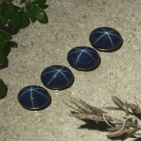 4,35 ct natürliche blauer Stern-Saphir-Edelsteine, Oval Schliff, Lichtundurchlässig