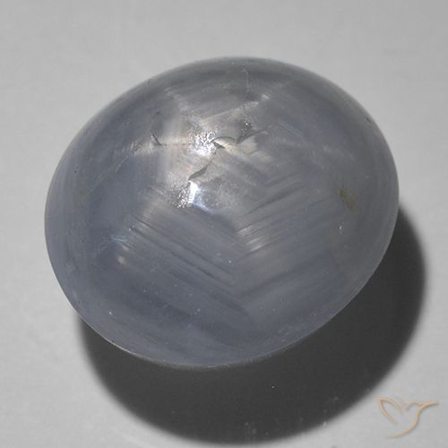 5.41ct Natürlicher Dunkelgrau Sternsaphir, Oval, Lichtdurchlässig