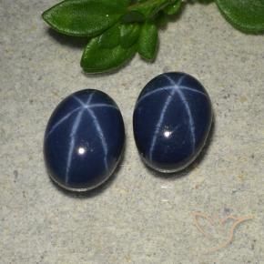 3.04 ct natürliche tiefblau Sternsaphir-Edelsteine, Oval, Lichtundurchlässig