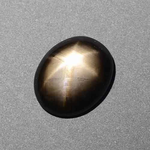 2,39 ctw natürlicher schwarzer Stern-Saphir, Oval Schliff, Lichtundurchlässig