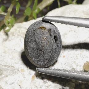 9,17 ctw natürlicher Schwarz Sternsaphir, Oval Schliff, Lichtundurchlässig