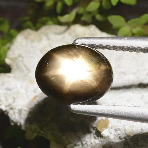 2,65 ctw natürlicher schwarzer Stern-Saphir, Oval Schliff, Lichtundurchlässig