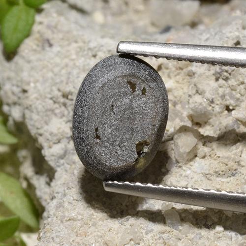 9,17 ctw natürlicher Schwarz Sternsaphir, Oval Schliff, Lichtundurchlässig