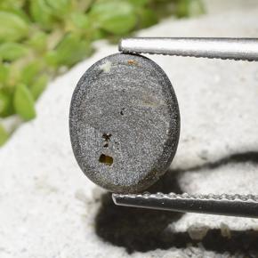 9,17 ctw natürlicher Schwarz Sternsaphir, Oval Schliff, Lichtundurchlässig