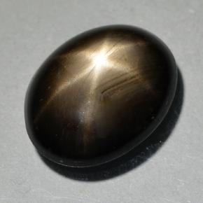 9,17 ctw natürlicher Schwarz Sternsaphir, Oval Schliff, Lichtundurchlässig