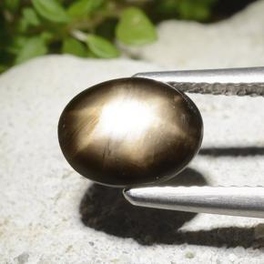 2,78 ctw natürlicher schwarzer Stern-Saphir, Oval Schliff, Lichtundurchlässig