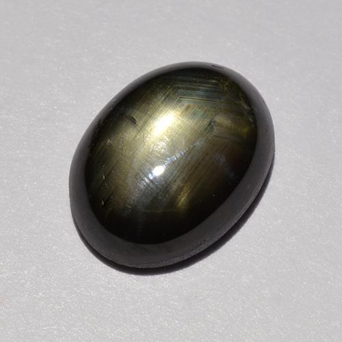 1,47 ctw natürlicher schwarzer Stern-Saphir, Oval Schliff, Lichtundurchlässig