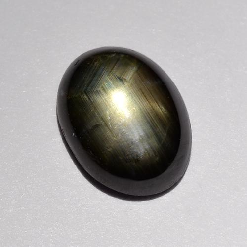 1,47 ctw natürlicher schwarzer Stern-Saphir, Oval Schliff, Lichtundurchlässig