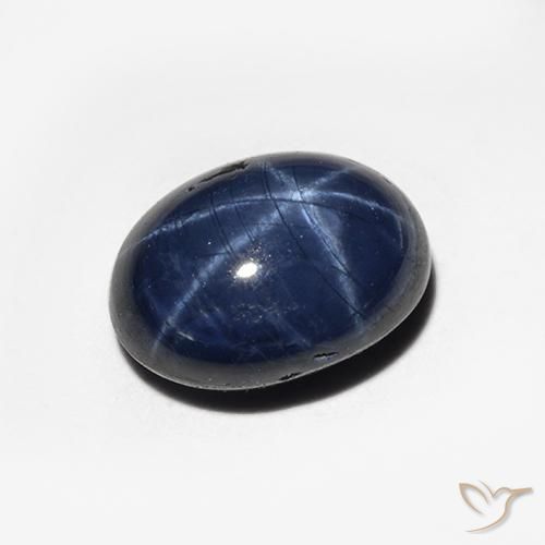 1.51ct Natürlicher Mitternachtsblau Sternsaphir, Oval, Lichtundurchlässig