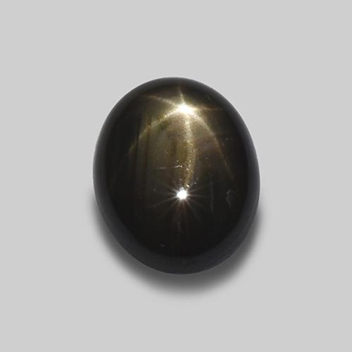 1,62 ctw natürlicher schwarzer Stern-Saphir, Oval Schliff, Lichtundurchlässig