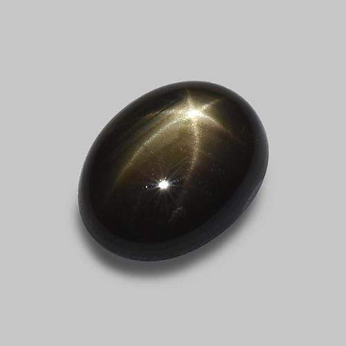1,62 ctw natürlicher schwarzer Stern-Saphir, Oval Schliff, Lichtundurchlässig