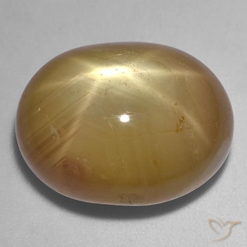 36.42ct Natürlicher Orangenes Gold Sternsaphir, Oval, Lichtundurchlässig