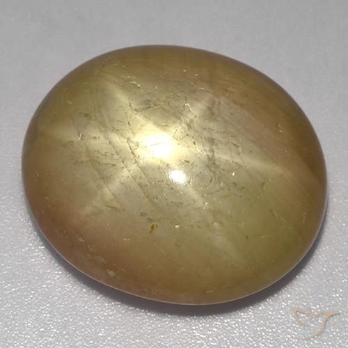 32.87ct Natürlicher Orangenes Gold Sternsaphir, Oval, Lichtundurchlässig