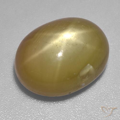 17.86ct Natürlicher Orangenes Gold Sternsaphir, Oval, Lichtundurchlässig