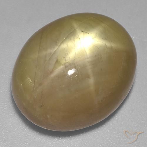 21.47ct Natürlicher Orangenes Gold Sternsaphir, Oval, Lichtundurchlässig