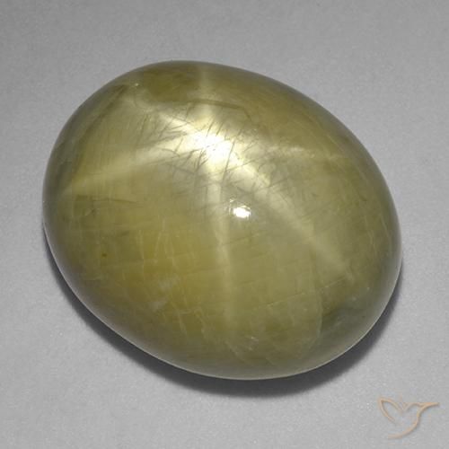 45.27ct Natürlicher Erdiges Gelb Sternsaphir, Oval, Lichtundurchlässig