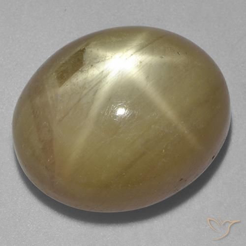 32.18ct Natürlicher Orangenes Gold Sternsaphir, Oval, Lichtundurchlässig