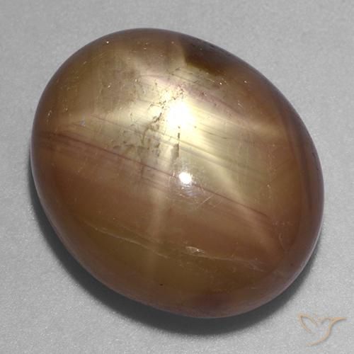 9,17 ctw natürlicher Orangenes Gold Sternsaphir, Oval, Lichtundurchlässig