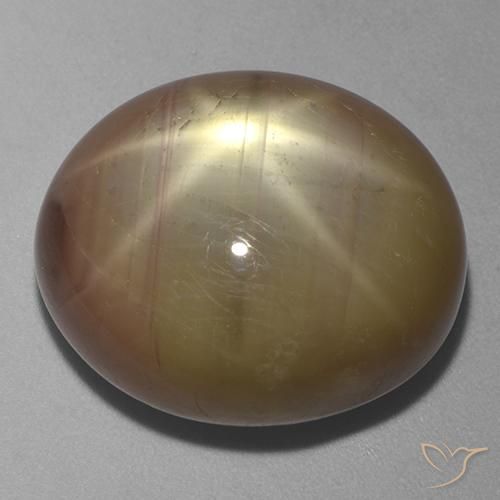 43.69ct Natürlicher Orangenes Gold Sternsaphir, Oval, Lichtundurchlässig