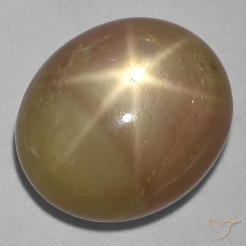 9,17 ctw natürlicher Orangenes Gold Sternsaphir, Oval, Lichtundurchlässig