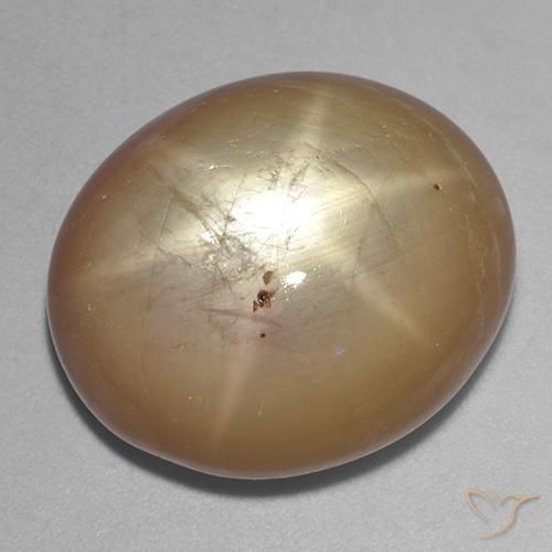 36.43ct Natürlicher Orangenes Gold Sternsaphir, Oval, Lichtundurchlässig