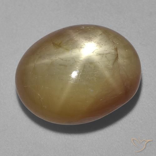 16.13ct Natürlicher Orangenes Gold Sternsaphir, Oval, Lichtundurchlässig