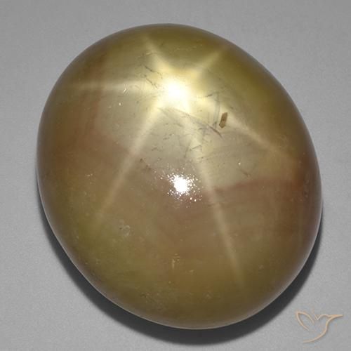 141.00ct Natürlicher Orangenes Gold Sternsaphir, Oval, Lichtundurchlässig