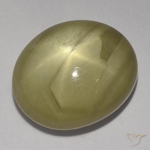 32.58ct Natürlicher Mittelgelb Sternsaphir, Oval, Lichtundurchlässig