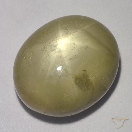 37.26ct Natürlicher Neutrales Gelb Sternsaphir, Oval, Lichtundurchlässig