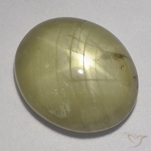 23.11ct Natürlicher Neutrales Gelb Sternsaphir, Oval, Lichtundurchlässig