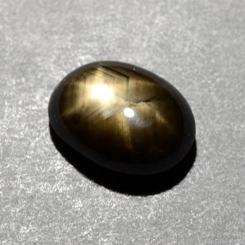 1,16 ctw natürlicher schwarzer Stern-Saphir, Oval Schliff, Lichtundurchlässig