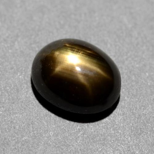 1,31 ctw natürlicher schwarzer Stern-Saphir, Oval Schliff, Lichtundurchlässig