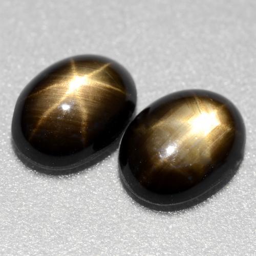 2.61 ct natürliche Schwarz Sternsaphir-Edelsteine, Oval Schliff, Lichtundurchlässig