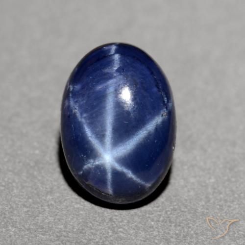 1.23ct Natürlicher tiefblau Sternsaphir, Oval, Lichtundurchlässig