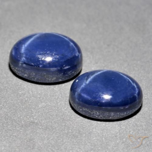 3.29 ct natürliche tiefblau Sternsaphir-Edelsteine, Oval, Lichtundurchlässig