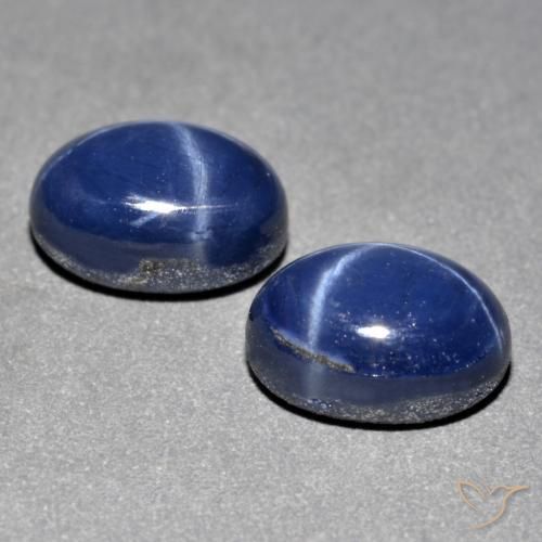 3,33 ct natürliche blauer Stern-Saphir-Edelsteine, Oval Schliff, Lichtundurchlässig