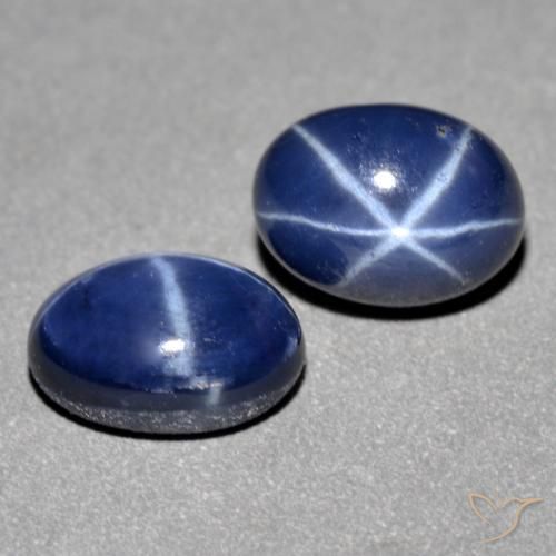 2,93 ct natürliche blauer Stern-Saphir-Edelsteine, Oval Schliff, Lichtundurchlässig