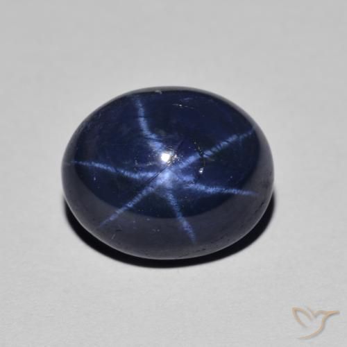 4.40ct Natürlicher Navy blau Sternsaphir, Oval, Lichtundurchlässig