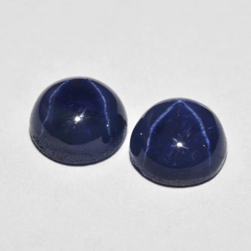 5,04 ct natürliche blauer Stern-Saphir-Edelsteine, Rundschliff, Lichtundurchlässig