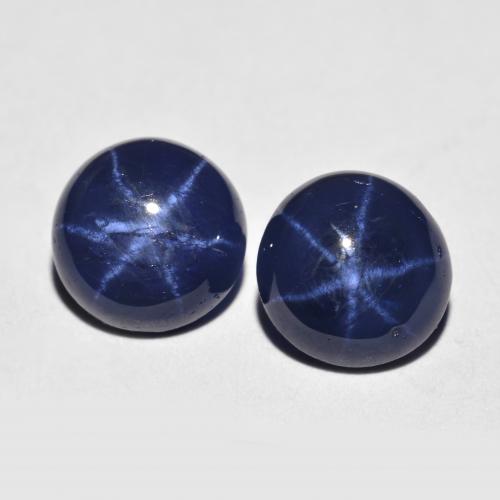 3,68 ct natürliche blauer Stern-Saphir-Edelsteine, Rundschliff, Lichtundurchlässig