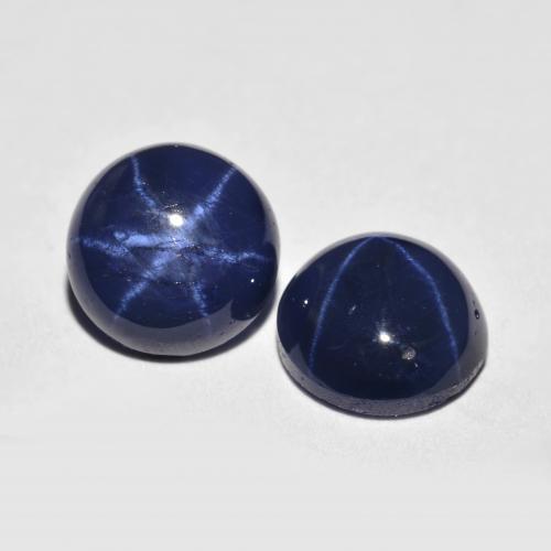 3,68 ct natürliche blauer Stern-Saphir-Edelsteine, Rundschliff, Lichtundurchlässig